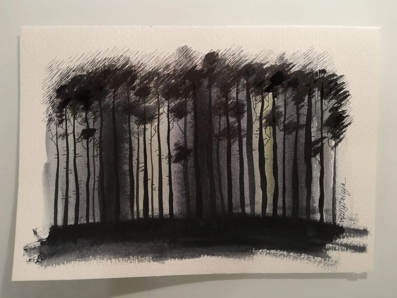 Black Rain · Ink wash on paper